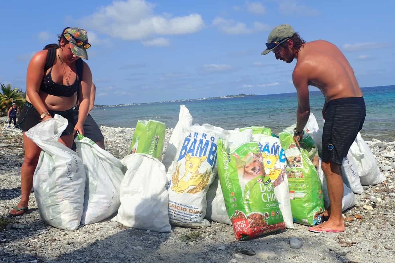 Utila Dive Centre beach clean up