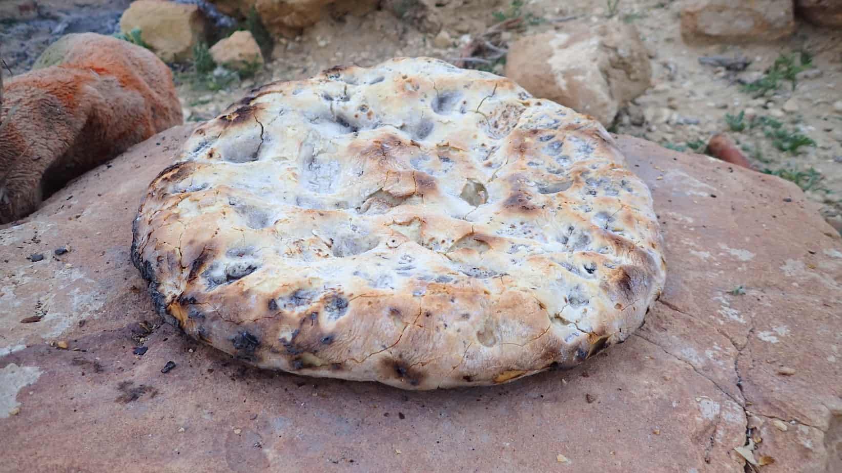 Bedouin bread on the fire