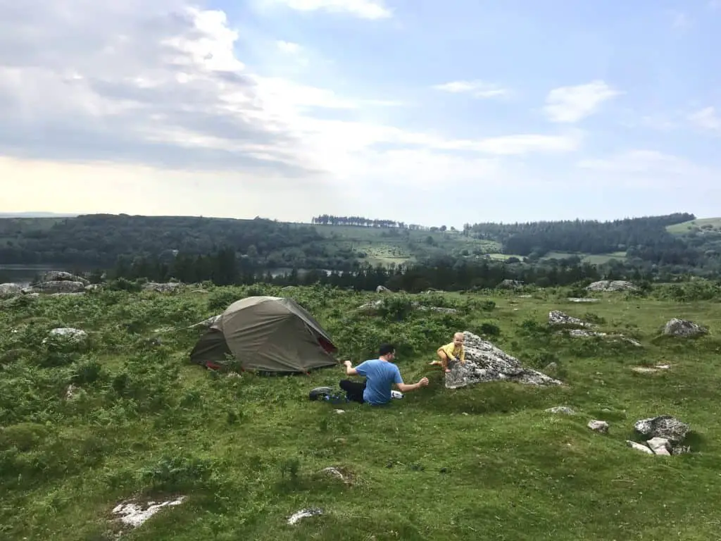 Wild camping with a baby dartmoor