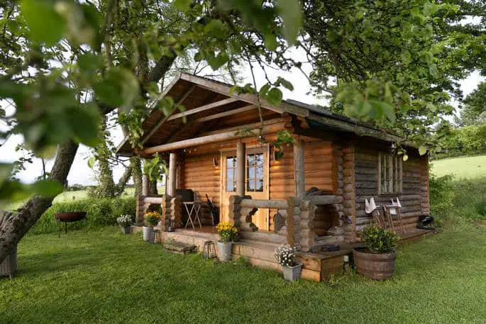 Log cabin in the woods Somerset